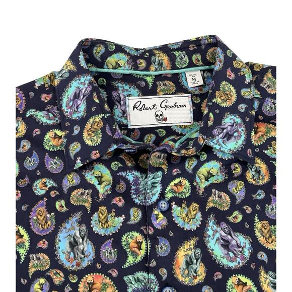 Robert Graham Animal House Shirt Mens Size M Multicolor Paisley Long Sleeve - Picture 3 of 8
